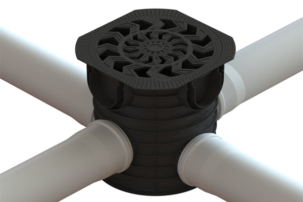 Cămin pluvial Easy1/2/3 rotund cu coș parafrunzar și grătar din plastic, clasa de sarcini A15